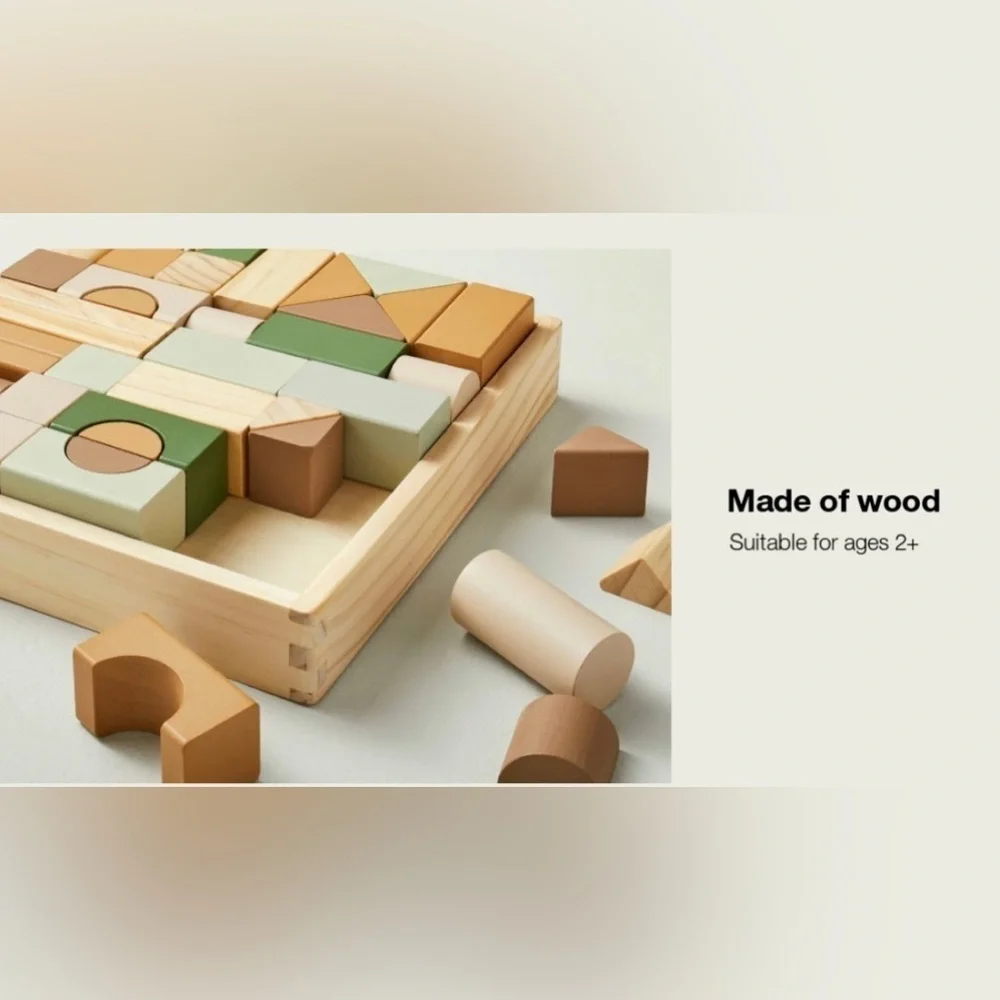 hearth & hand with magnolia toy building blocks set wood 43 pieces NWT NEW